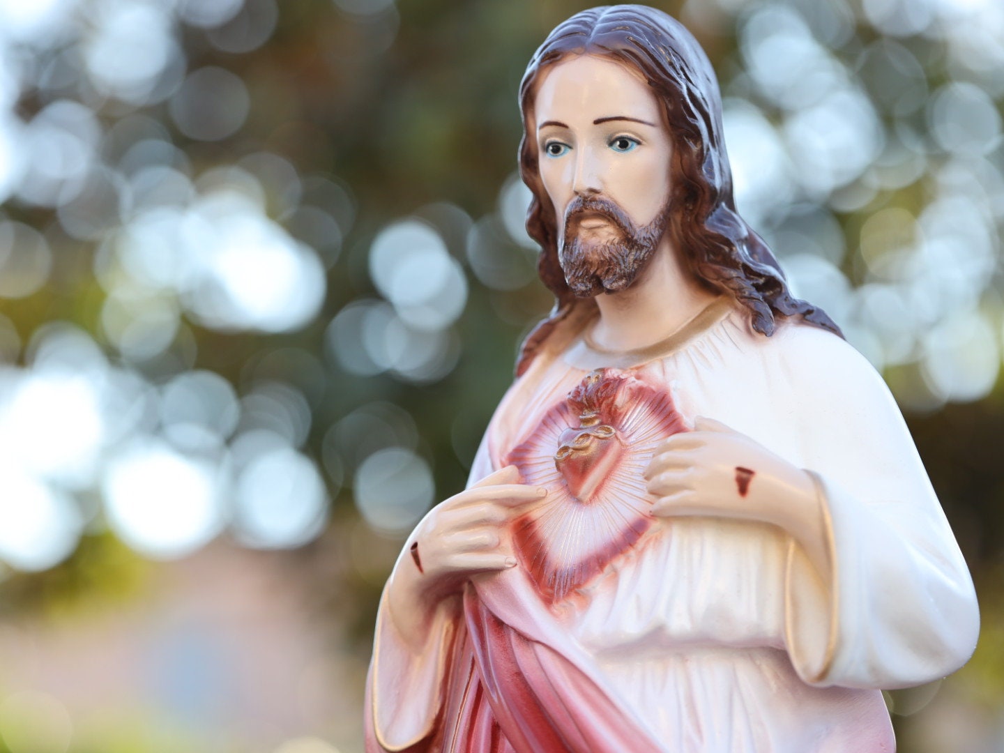Estatua del Sagrado Corazón de Jesús, estatua al aire libre de 25 pulgadas de Jesucristo, estatua renacentista de Jesús, estatua de jardín de Nuestro Señor, estatua de Medjugorje