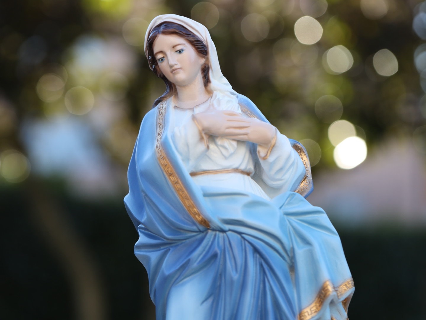 Estatua de la Asunción de María, estatua de polvo de mármol de la Virgen María, estatua al aire libre de la Madre María, estatua renacentista de 20 pulgadas de la Virgen María