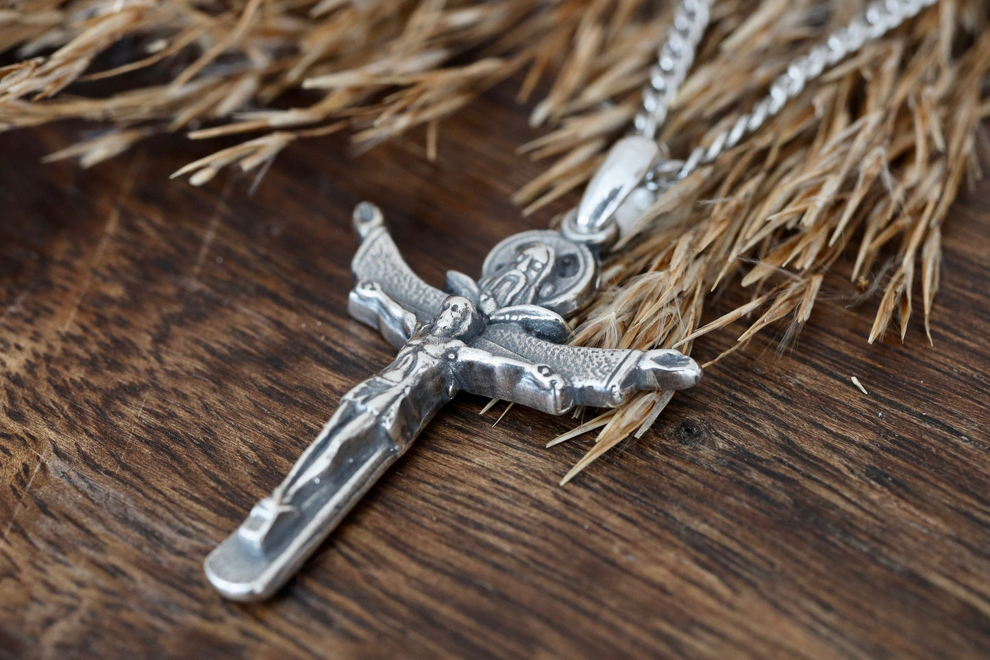 Holy Trinity cross, sterling silver cross, Father Son Holy Spirit, antique silver Trinity cross, cross for catholic, vintage silver cross