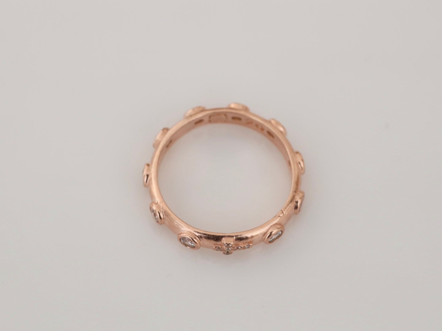 Anillo de rosario de oro rosa, anillo de rosario de plata de ley, anillo de rosario de plata de ley 925, anillo de rosario de circonio cúbico, anillo de rosario de dedo de Medjugorje