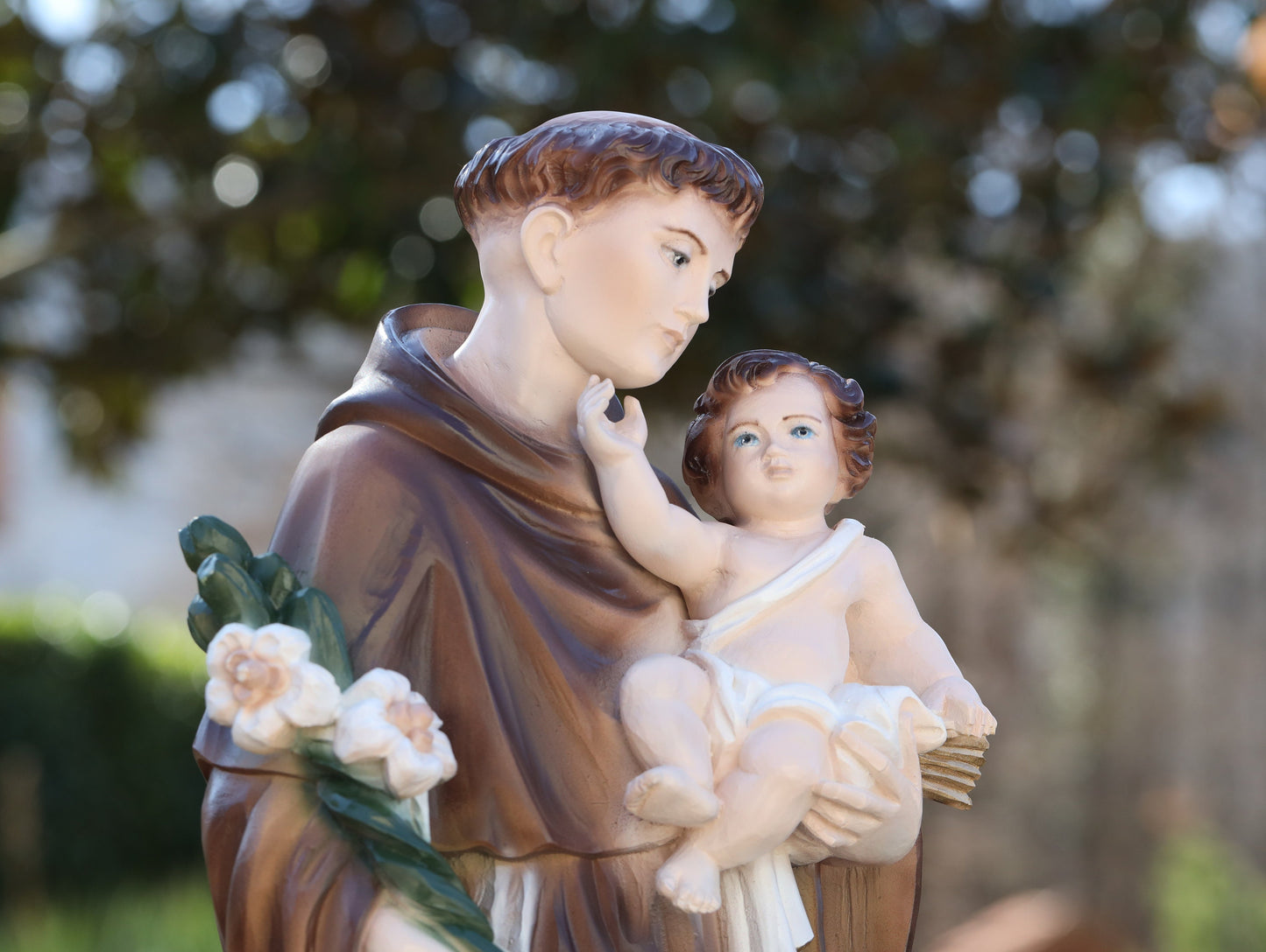 Saint Anthony statue, marble powder statue of St Antony , catholic statue, garden statue, home altar, 58 cm / 23 inch Saint Anthony statue