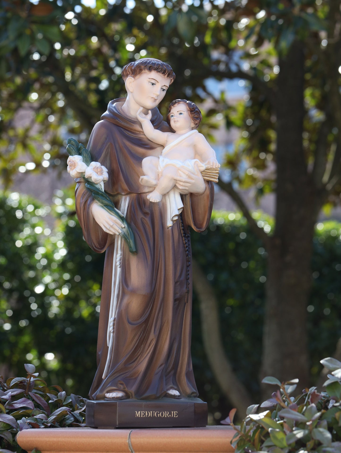 Saint Anthony statue, marble powder statue of St Antony , catholic statue, garden statue, home altar, 58 cm / 23 inch Saint Anthony statue