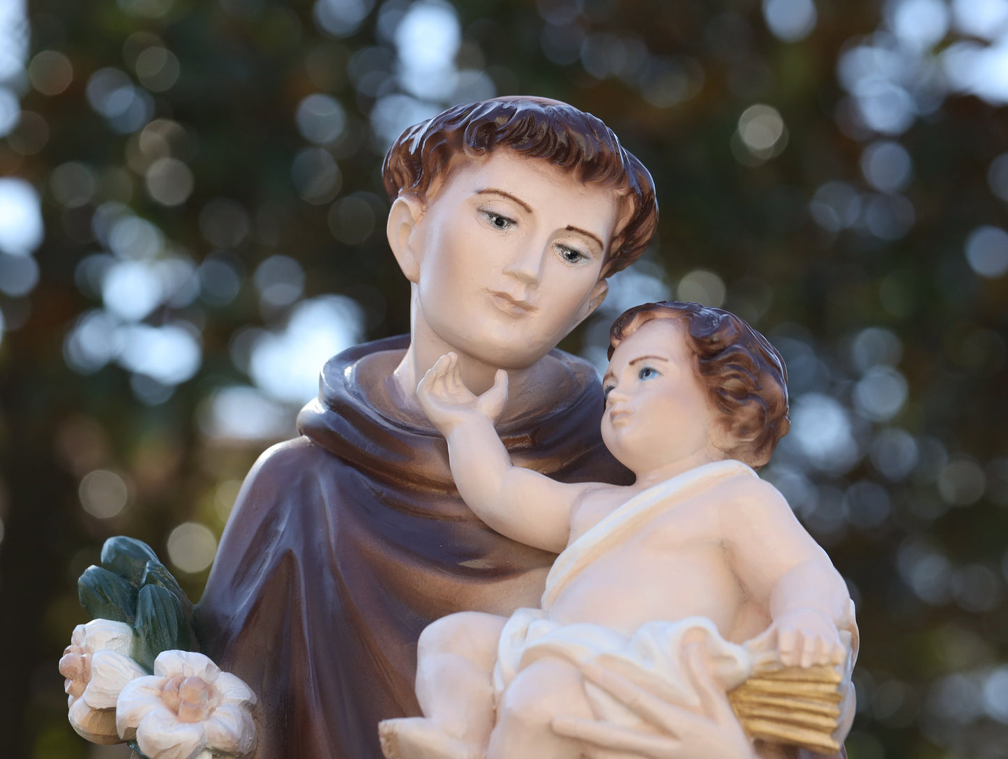 Saint Anthony statue, marble powder statue of St Antony , catholic statue, garden statue, home altar, 58 cm / 23 inch Saint Anthony statue