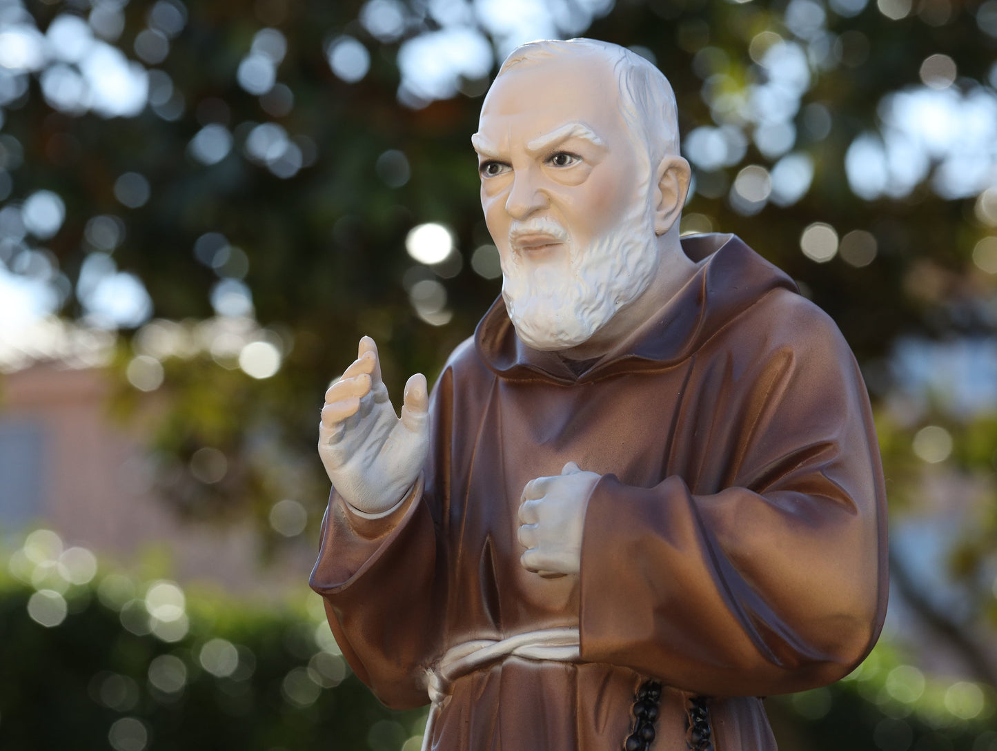 Padre Pío de Pietrelcina, estatua del santo católico, estatua de polvo de mármol, estatua del altar del hogar, estatua del jardín, estatua de 23 pulgadas/ 58 cm, San Padre Pío