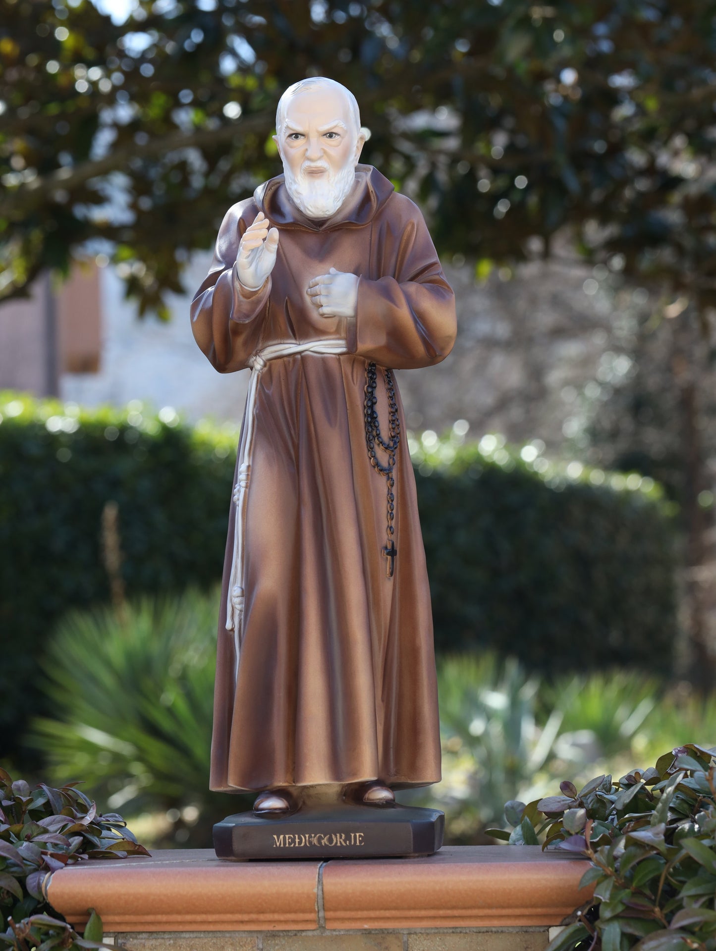 Padre Pío de Pietrelcina, estatua del santo católico, estatua de polvo de mármol, estatua del altar del hogar, estatua del jardín, estatua de 23 pulgadas/ 58 cm, San Padre Pío