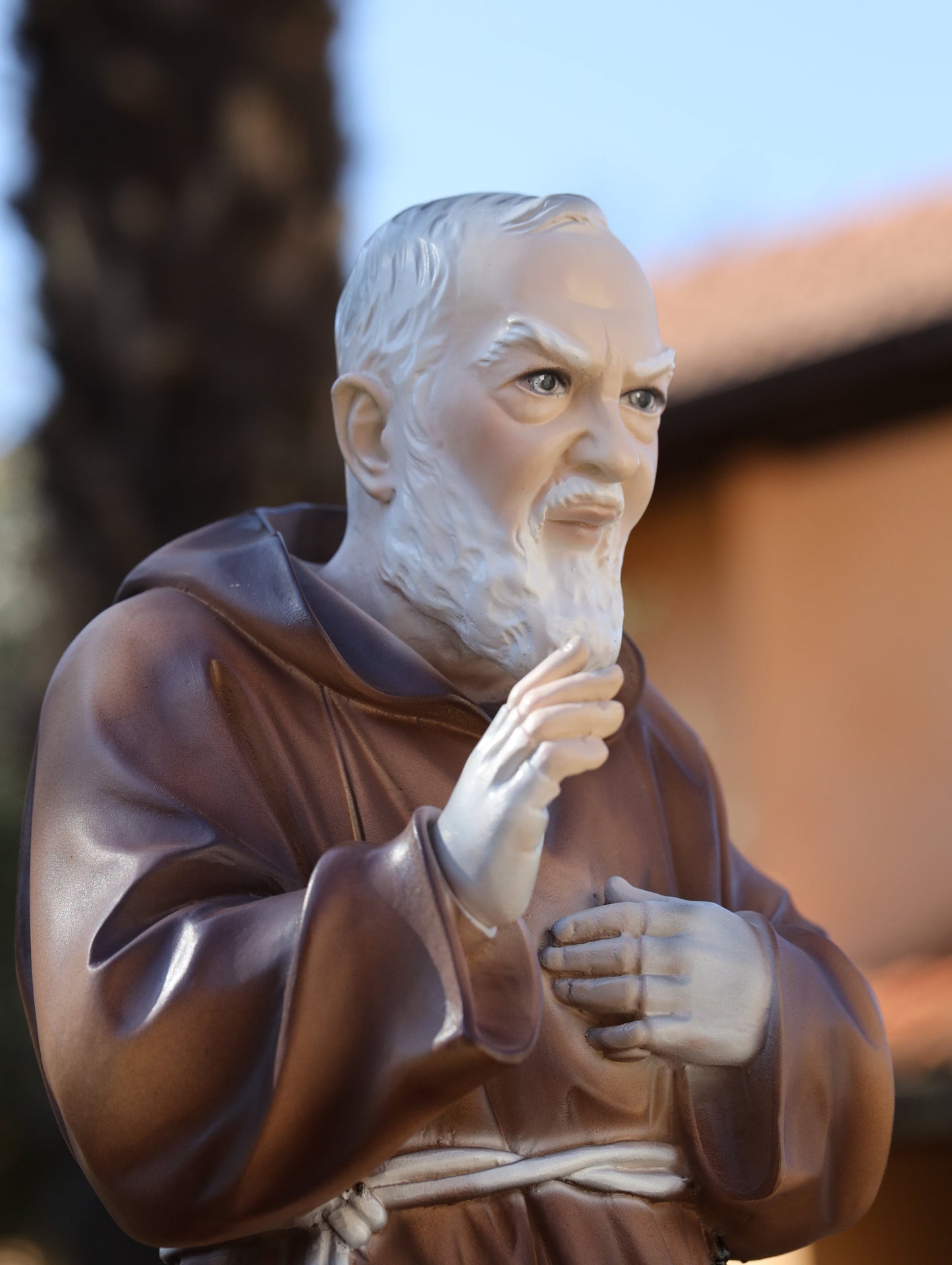 Padre Pío de Pietrelcina, estatua del santo católico, estatua de polvo de mármol, estatua del altar del hogar, estatua del jardín, estatua de 23 pulgadas/ 58 cm, San Padre Pío