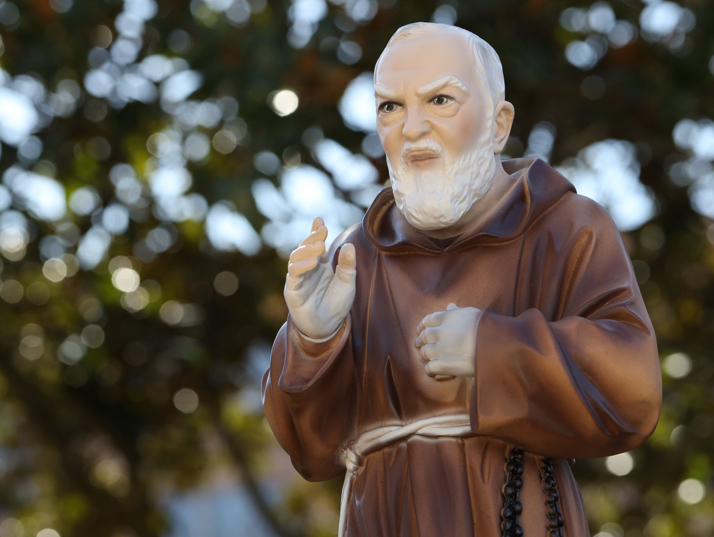 Padre Pío de Pietrelcina, estatua del santo católico, estatua de polvo de mármol, estatua del altar del hogar, estatua del jardín, estatua de 23 pulgadas/ 58 cm, San Padre Pío