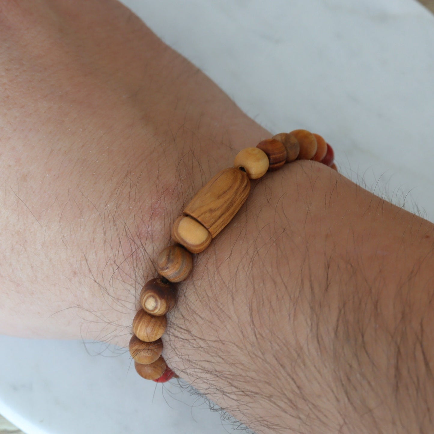 Wooden rosary bracelet, handmade rosary, olive wood rosary bracelet, acorn bracelet Our Lady of Grace bracelet, Queen of Peace bracelet