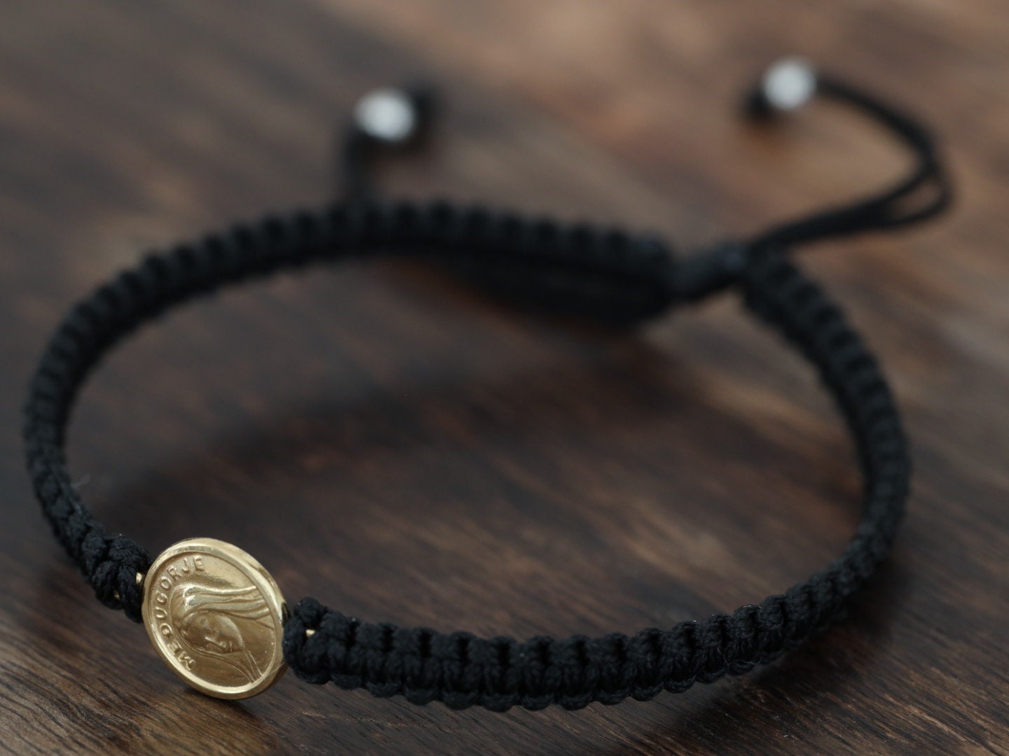 Pulsera medalla Medjugorje, pulsera Reina de la Paz, plata de ley 925, pulsera minimalista, pulsera sencilla, pulsera católica delicada