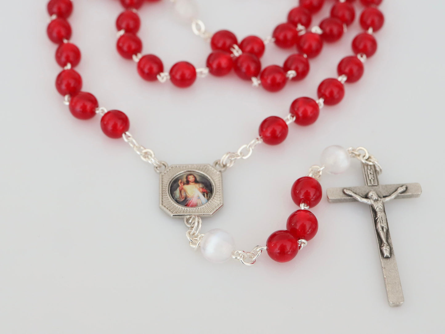 Holy blood of Jesus rosary beads, Most Holy blood rosary, Jesus blood rosary,Rosary with red acrylic beads, devotional catholic rosary beads