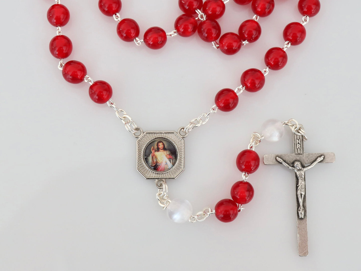 Holy blood of Jesus rosary beads, Most Holy blood rosary, Jesus blood rosary,Rosary with red acrylic beads, devotional catholic rosary beads