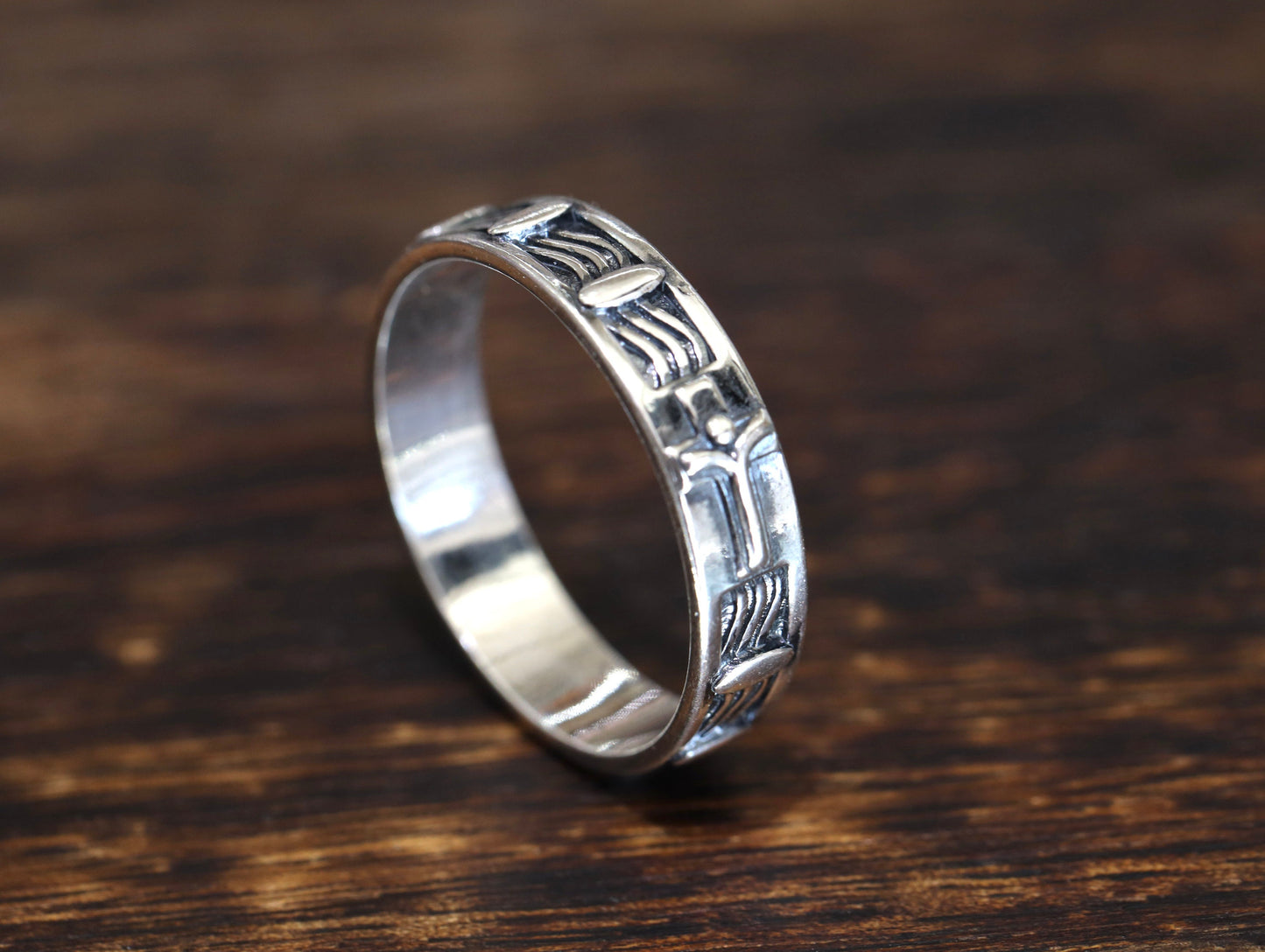 Anillo de rosario, rosario de plata de ley, anillo de rosario católico con cruz, anillo de cruz vintage, anillo de hombre, anillo de plata antiguo, regalo para hombre