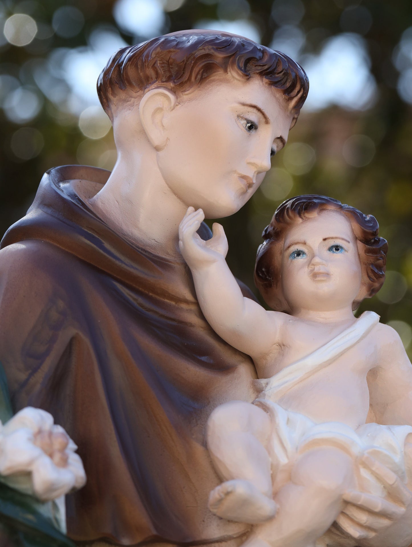 Saint Anthony statue, marble powder statue of St Antony , catholic statue, garden statue, home altar, 58 cm / 23 inch Saint Anthony statue