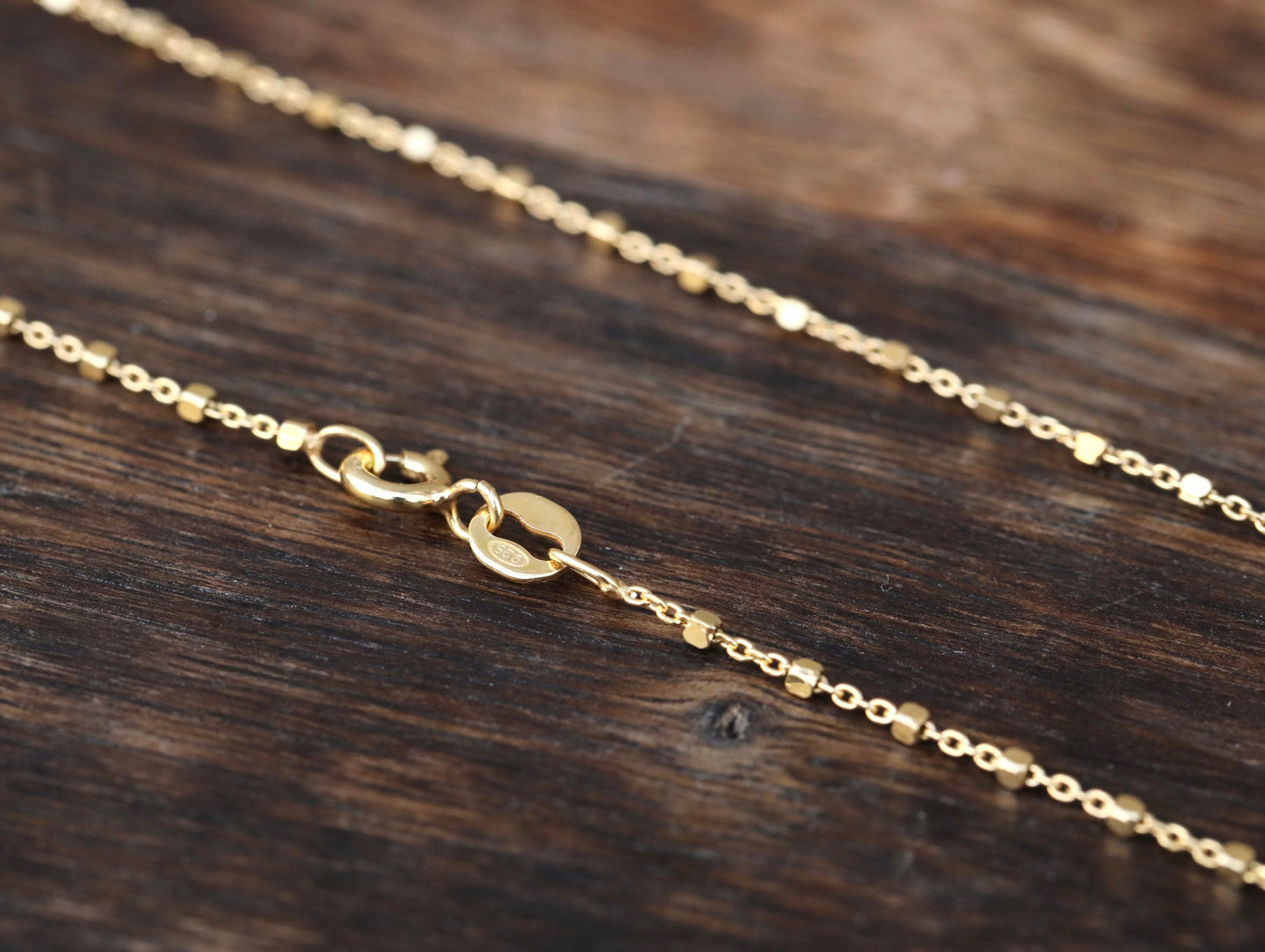 Collar de cadena talla diamante, cadena de plata de ley con cubos, elegante cadena de plata de ley brillante con baño de oro de 18 k, 16 - 18 - 19.5 pulgadas