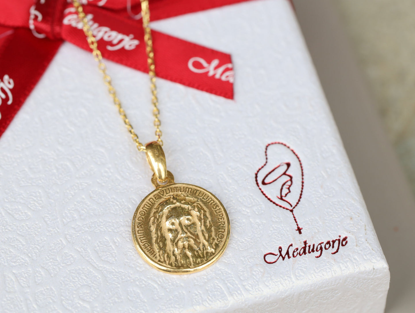 Holy Face medal, Shroud of Turin medal, Sindone medal, Jesus icon medal, sterling silver 925 round medal, Holiest icon relic in Christianity