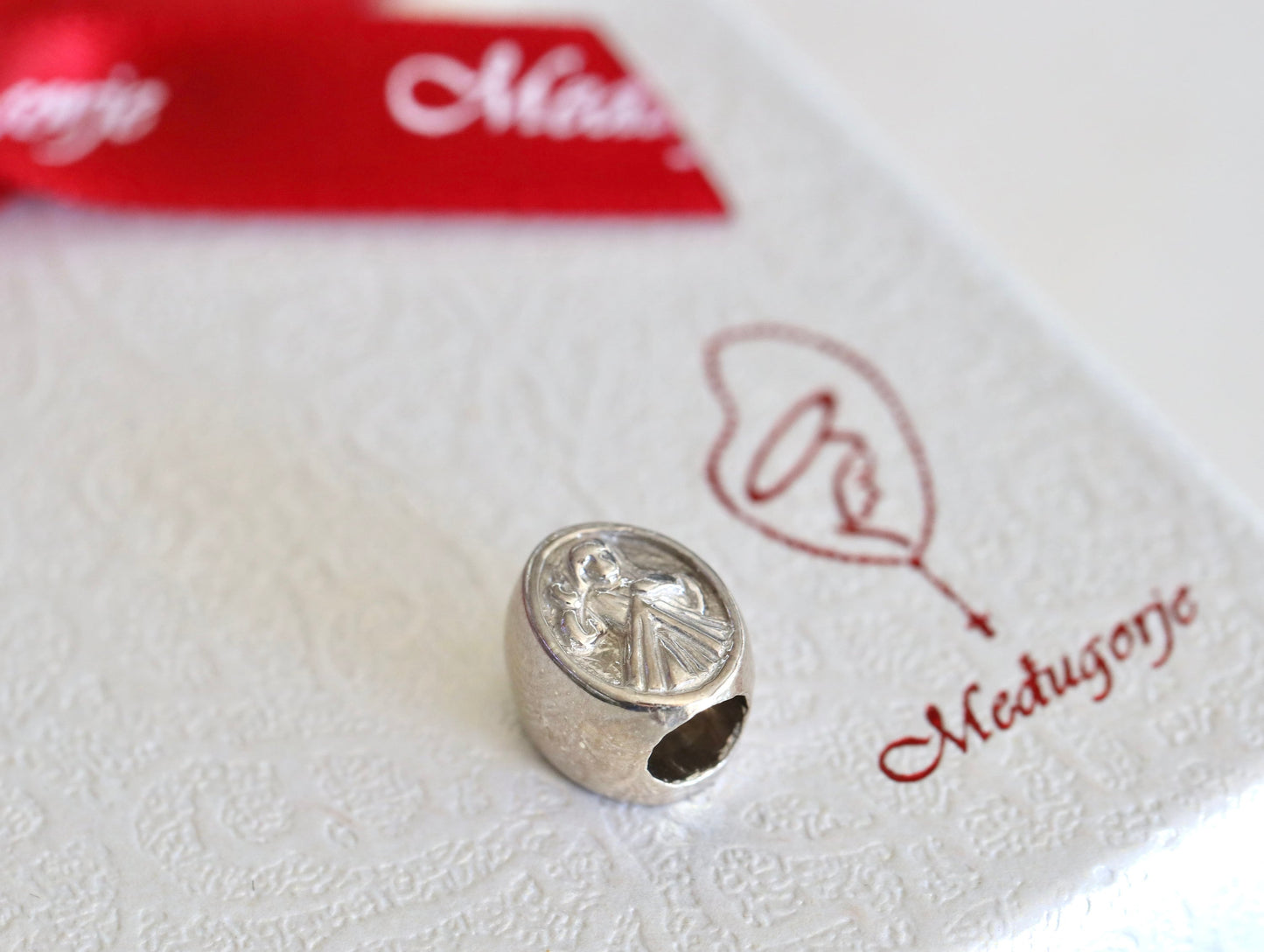 Medalla Virgen María compatible con Pandora, dije de plata de ley 925, dije de Jesucristo, dije para pulsera, colgante católico para pulsera,