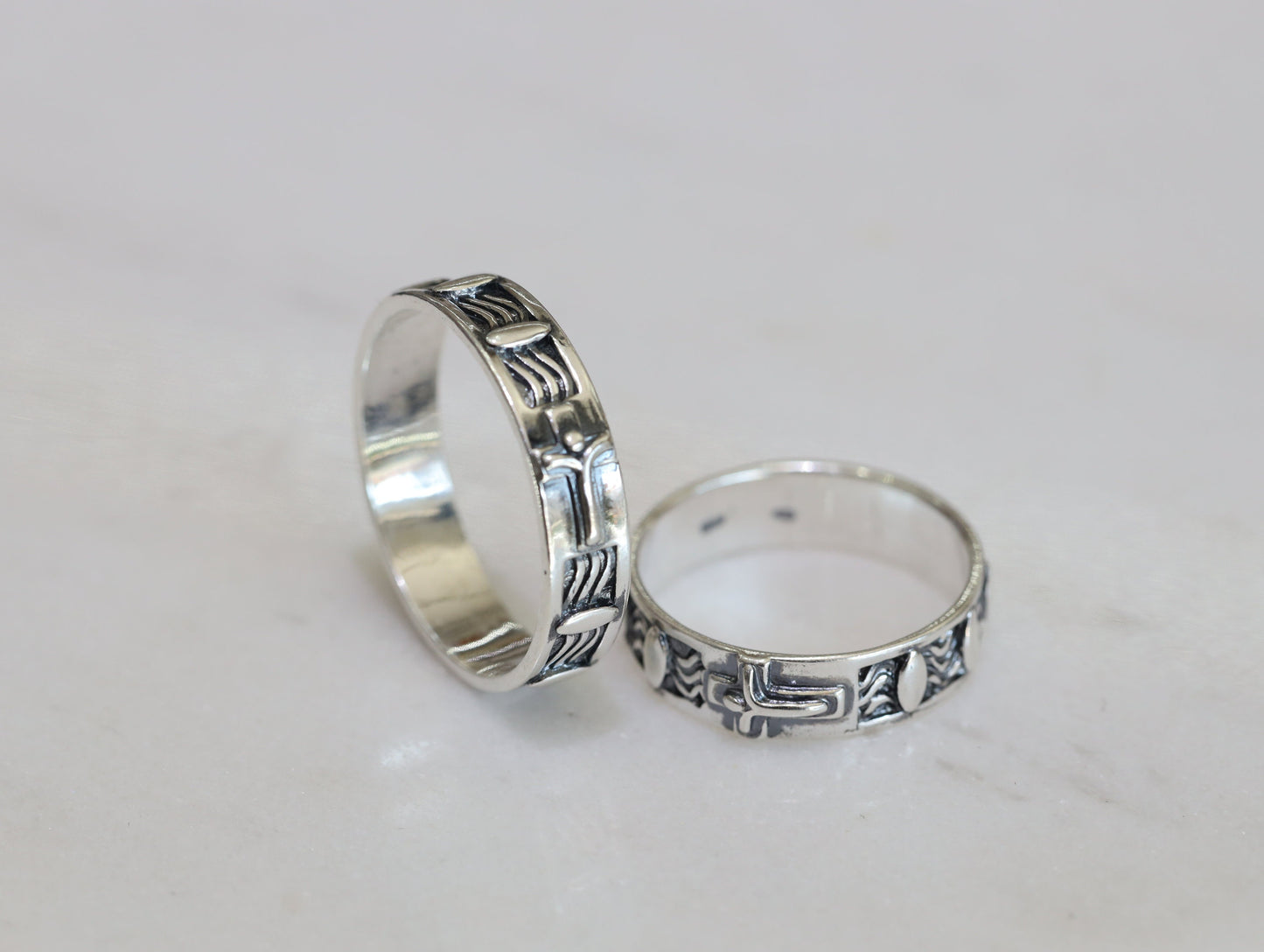 Anillo de rosario, rosario de plata de ley, anillo de rosario católico con cruz, anillo de cruz vintage, anillo de hombre, anillo de plata antiguo, regalo para hombre