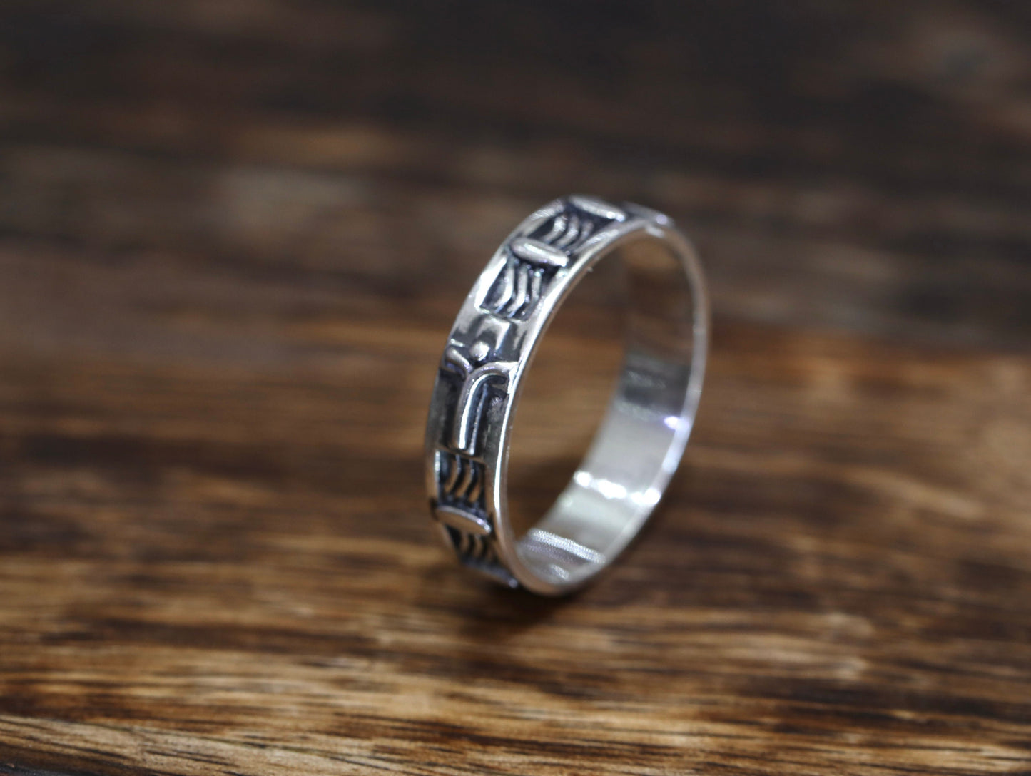 Anillo de rosario, rosario de plata de ley, anillo de rosario católico con cruz, anillo de cruz vintage, anillo de hombre, anillo de plata antiguo, regalo para hombre