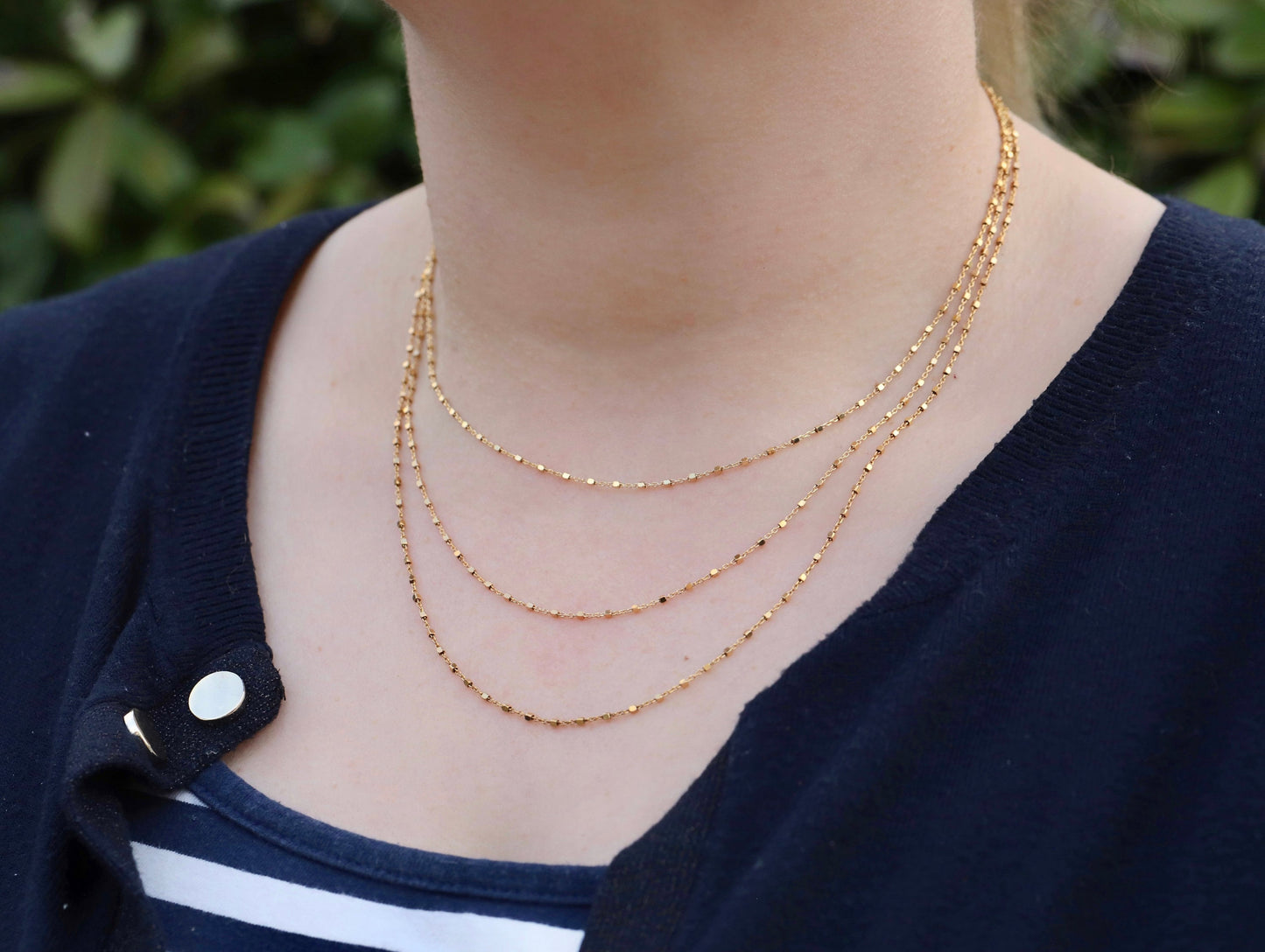 Collar de cadena talla diamante, cadena de plata de ley con cubos, elegante cadena de plata de ley brillante con baño de oro de 18 k, 16 - 18 - 19.5 pulgadas