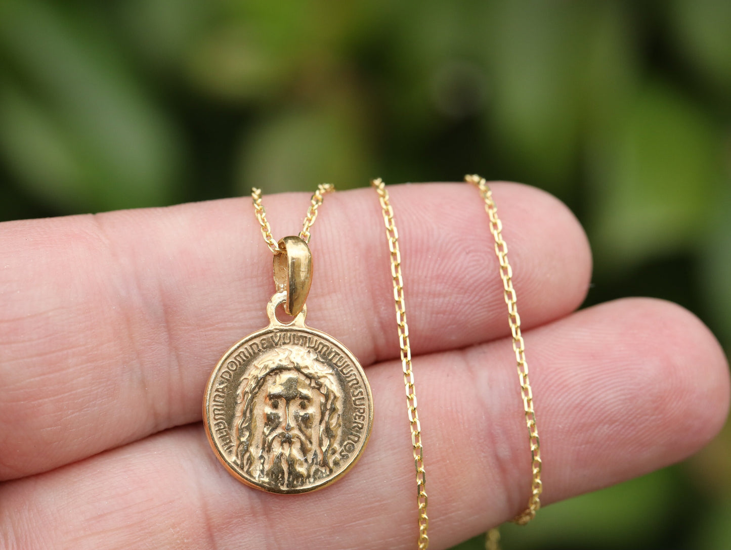 Holy Face medal, Shroud of Turin medal, Sindone medal, Jesus icon medal, sterling silver 925 round medal, Holiest icon relic in Christianity