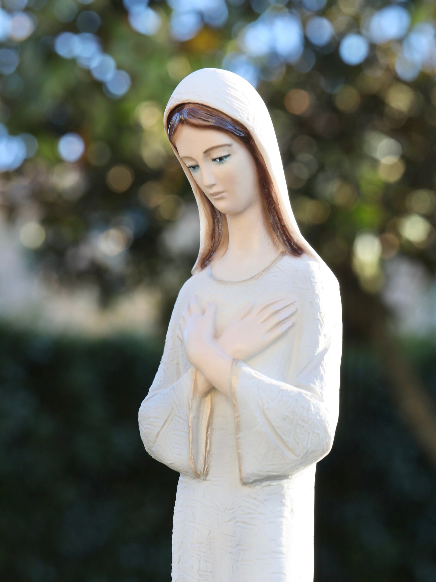Estatua de la Virgen María, estatua de polvo de mármol de Medjugorje, estatua de la Reina de la Paz, estatua de Nuestra Señora de 20 pulgadas, estatua del jardín, estatua del altar del hogar católico