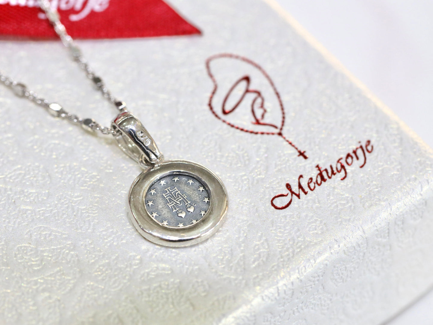 Medalla Milagrosa, Colgante Virgen María en miniatura, Colgante Nuestra Señora para adolescente, Regalo para hija, plata de ley 925, colgante en miniatura