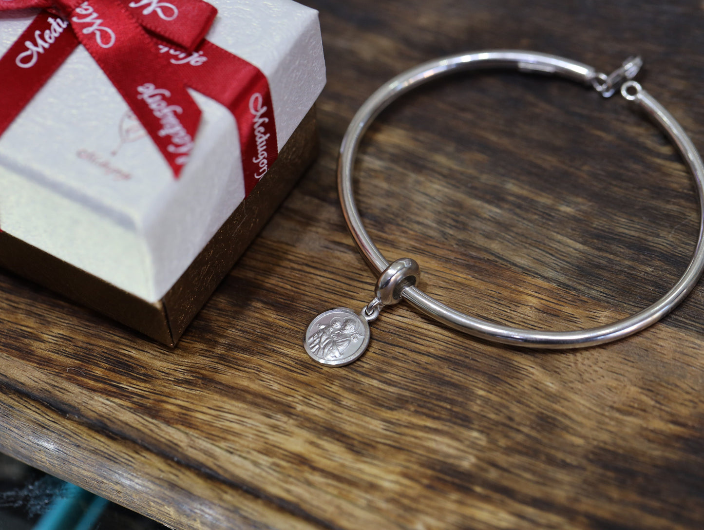 Encanto de San José compatible con Pandora, encanto de plata de ley de San José para pulsera, regalo para católico, encanto de pulsera colgante, encanto de Medjugorje