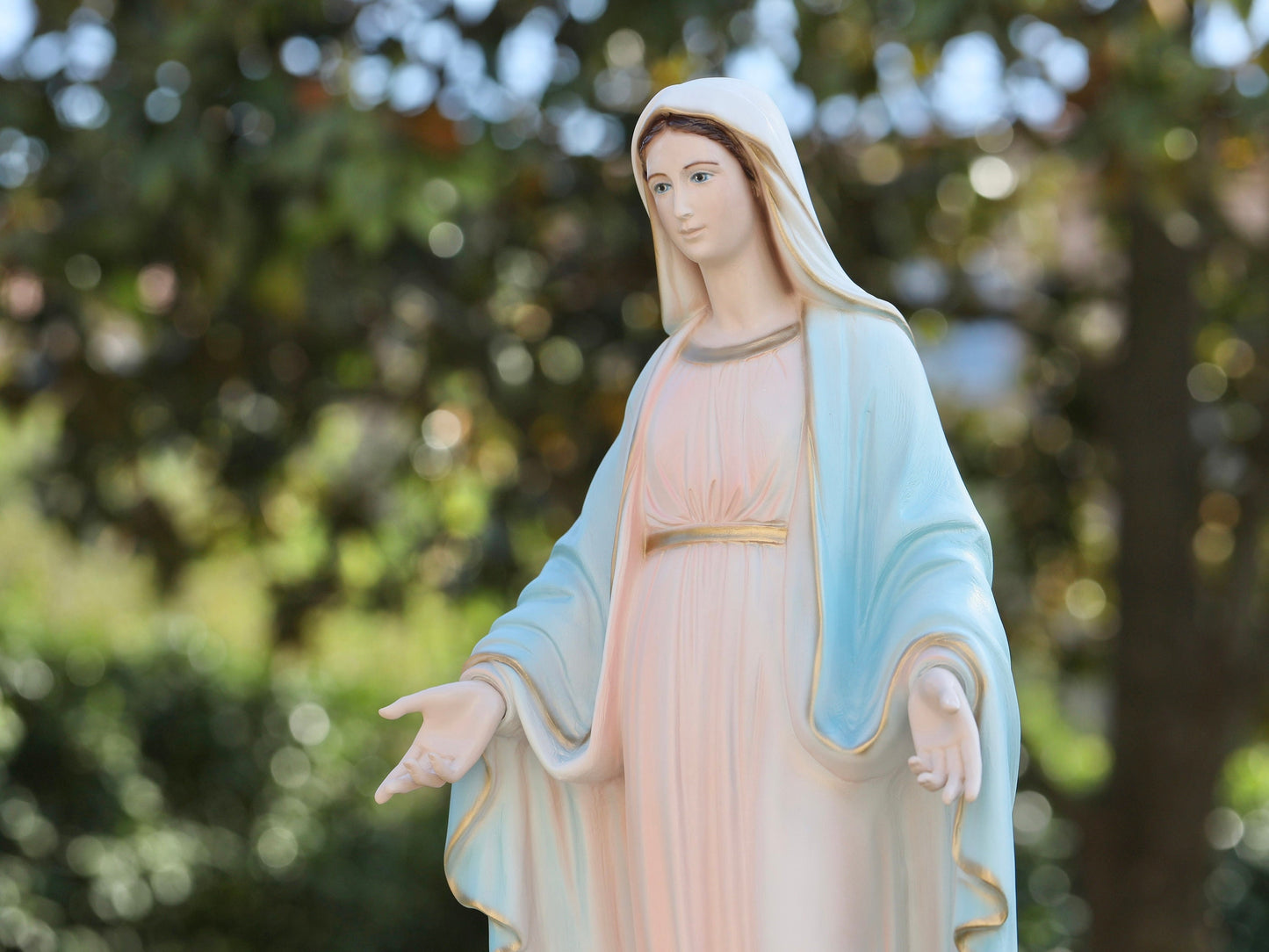 Estatua de Nuestra Señora de Gracia, estatua de polvo de mármol de la Virgen María, estatua de la Inmaculada Concepción, estatua de la Virgen María de 23 pulgadas, estatua del altar del hogar
