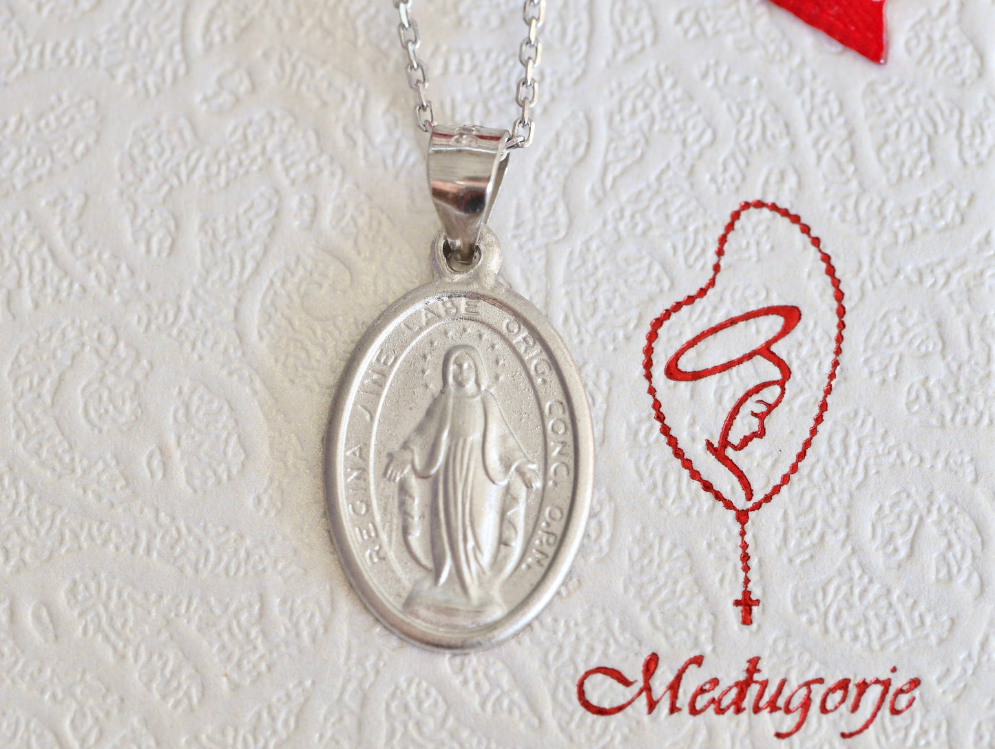 Medalla Milagrosa de plata de ley | Medalla Nuestra Señora |Reina de la Paz |Medalla Virgen María | Inmaculada Concepción |Nuestra Señora de las Gracias |Rue du Bac