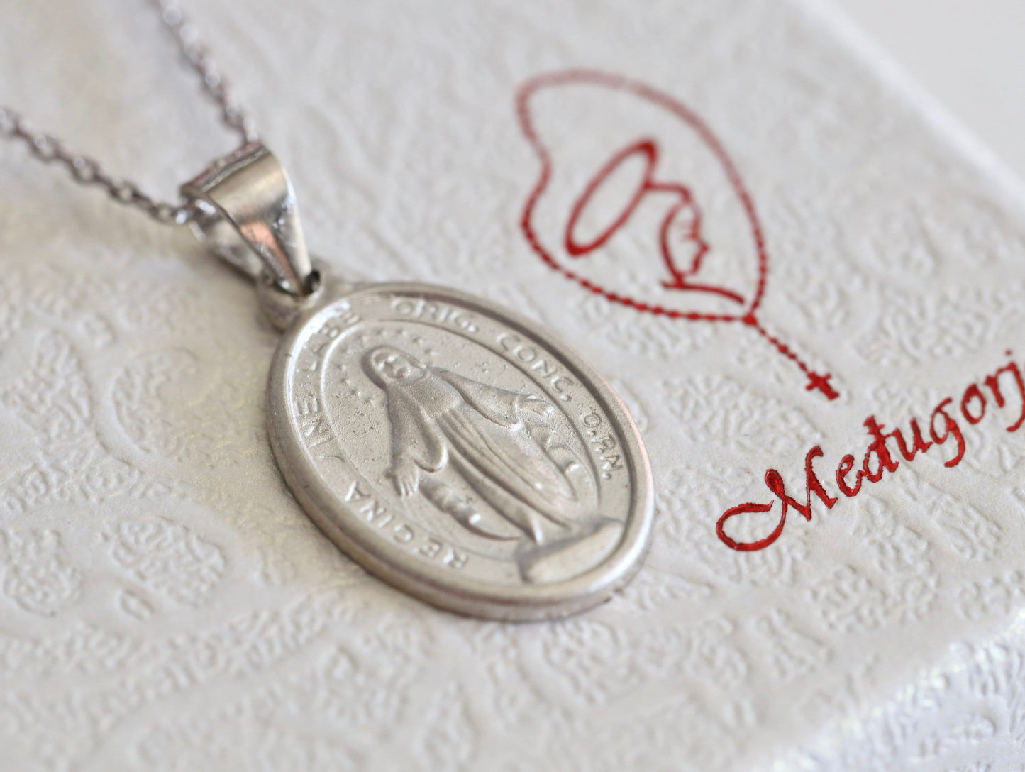 Medalla Milagrosa de plata de ley | Medalla Nuestra Señora |Reina de la Paz |Medalla Virgen María | Inmaculada Concepción |Nuestra Señora de las Gracias |Rue du Bac