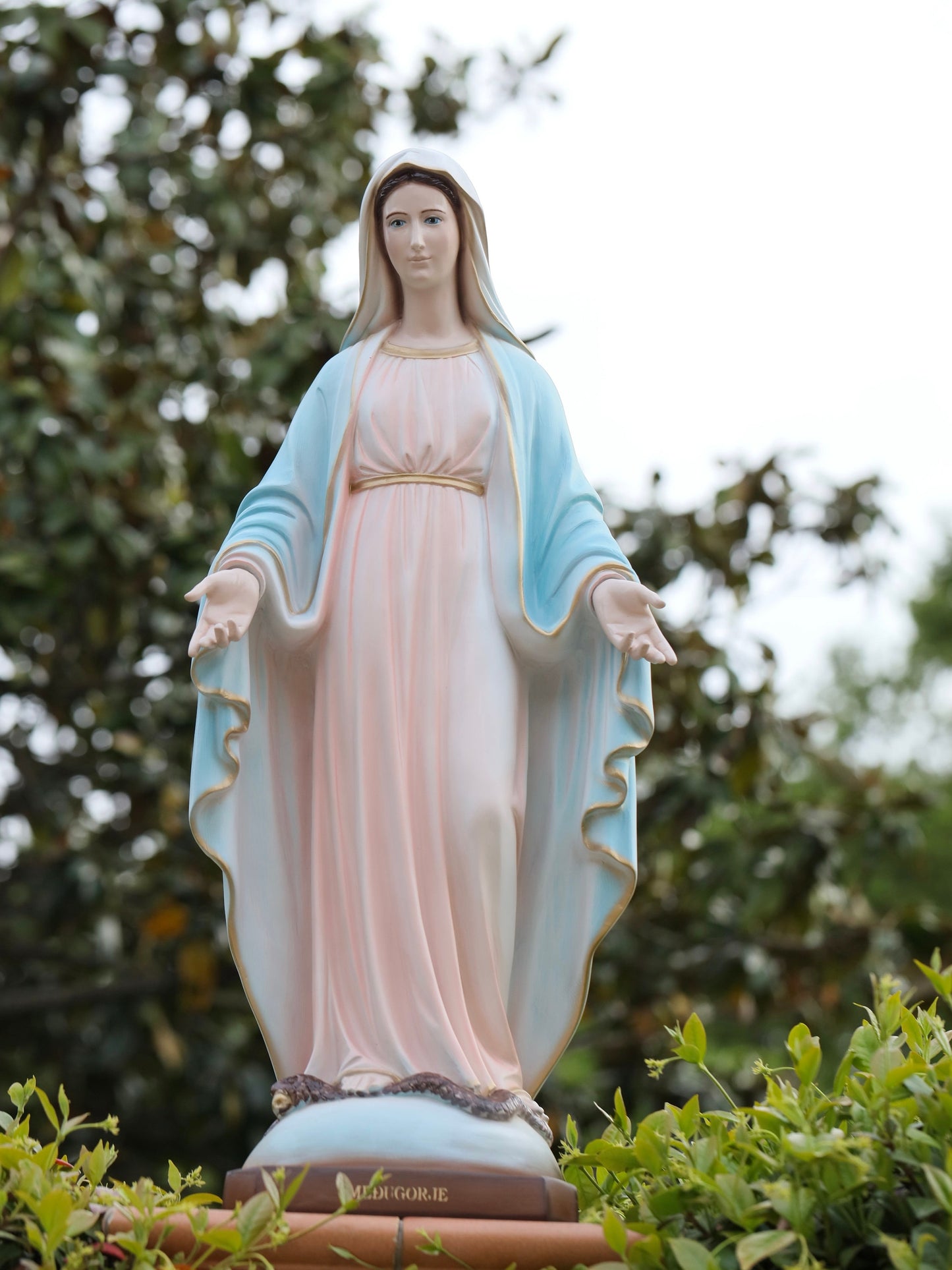 Estatua de Nuestra Señora de Gracia, estatua de la Virgen María de 80 cm, estatua de la Inmaculada Concepción de 31 pulgadas, estatua grande de Nuestra Señora, estatua del jardín, altar del hogar