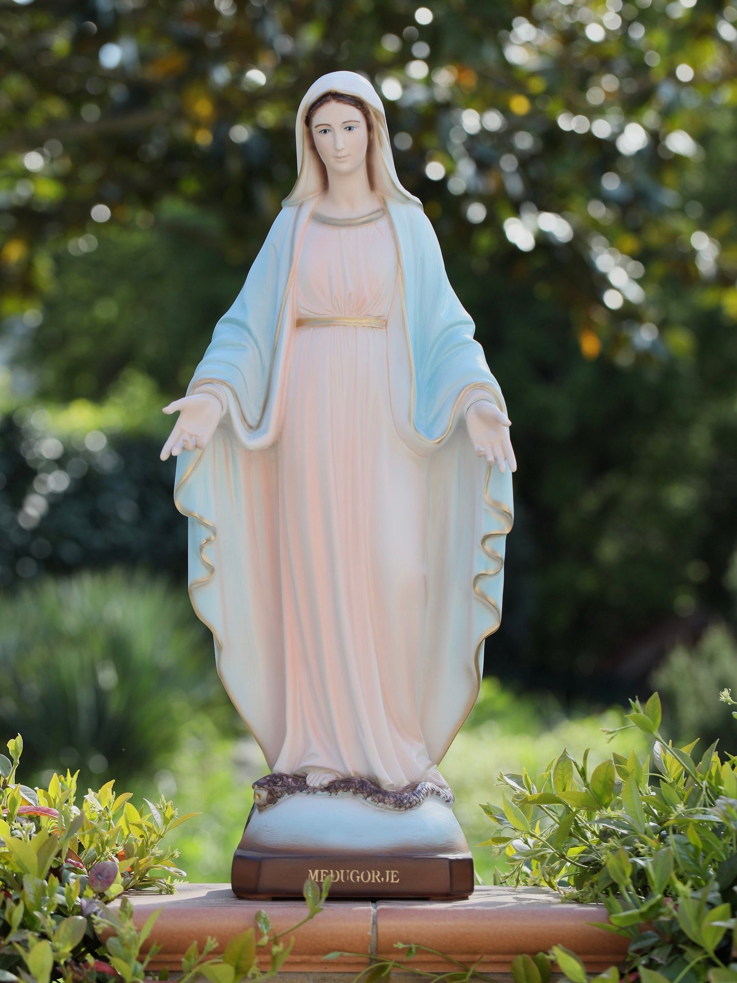 Estatua de Nuestra Señora de Gracia, estatua de polvo de mármol de la Virgen María, estatua de la Inmaculada Concepción, estatua de la Virgen María de 23 pulgadas, estatua del altar del hogar