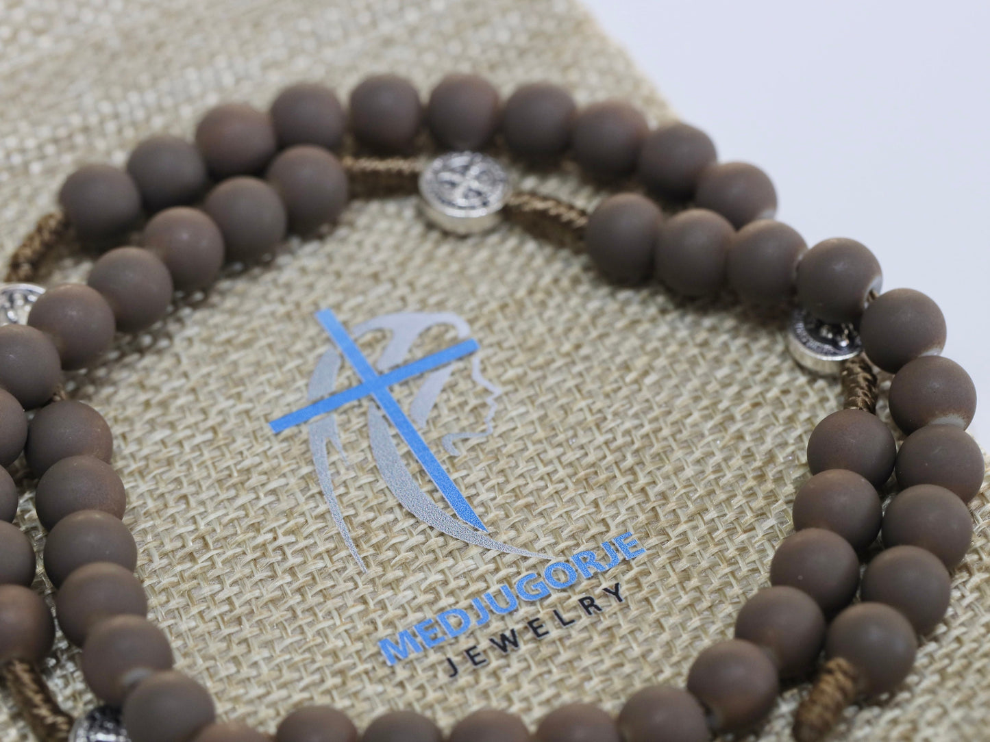 Saint Benedict rosary, brown beads St Benedict rosary, handmade rosary, olive wood rosary centerpiece, protection rosary, Medjugorje rosary