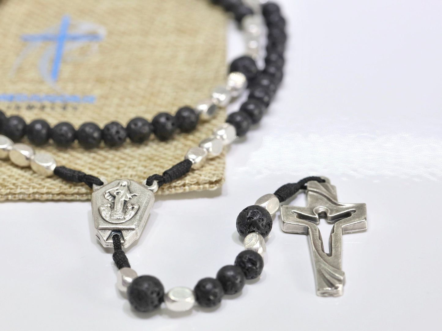 Rosario de Medjugorje con tierra, Rosario de la Colina de las Apariciones, Regalo para el hombre, rosario de piedra de lava, rosario de reliquias, rosario de cuentas volcánicas, rosario más varonil