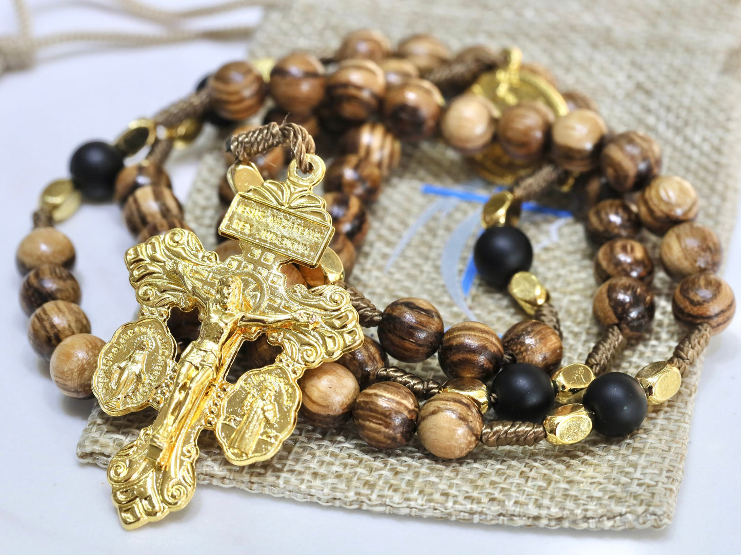 Rosario crucifijo perdón, rosario de madera, rosario de Medjugorje, rosario chapado en oro. Rosario de San Benito y Medalla Milagrosa, rosario Reina de la Paz