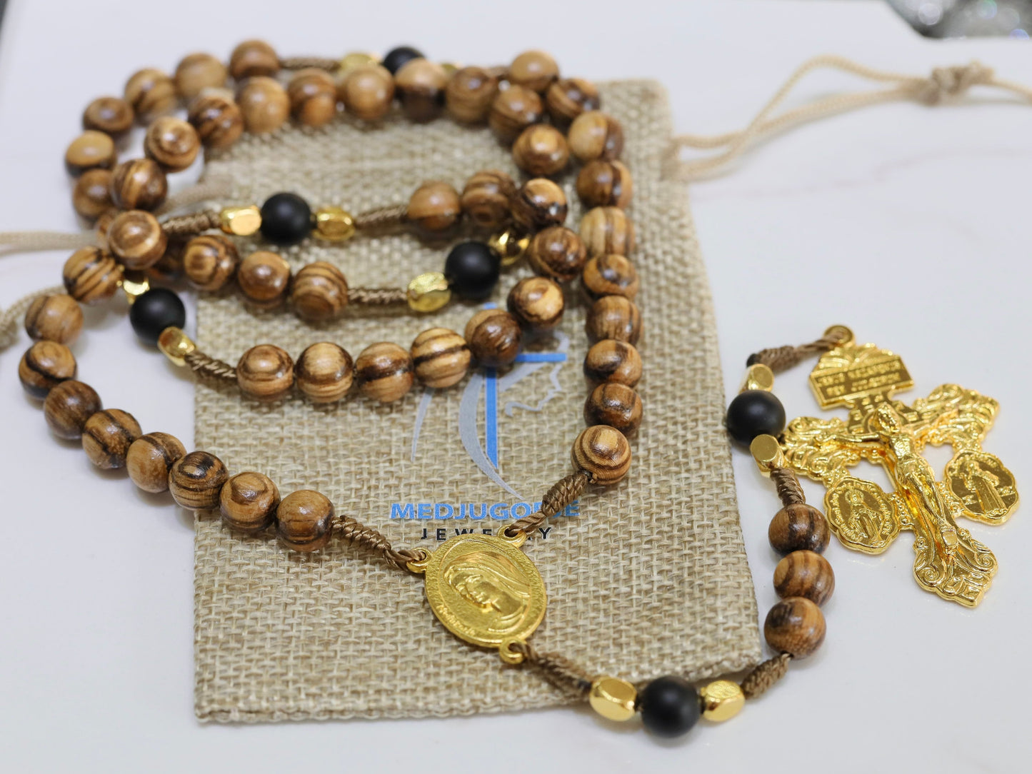 Rosario crucifijo perdón, rosario de madera, rosario de Medjugorje, rosario chapado en oro. Rosario de San Benito y Medalla Milagrosa, rosario Reina de la Paz