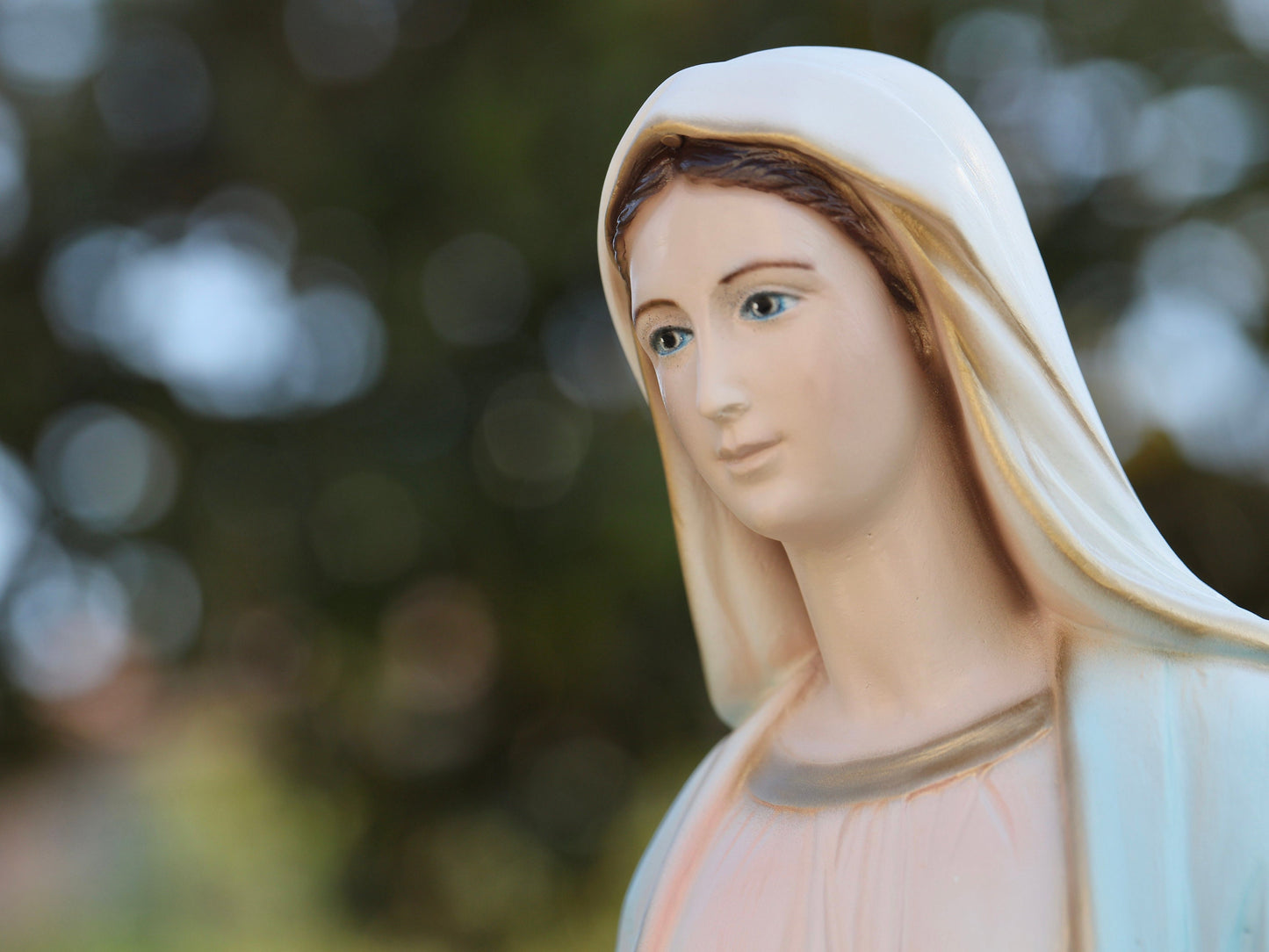 Estatua de Nuestra Señora de Gracia, estatua de polvo de mármol de la Virgen María, estatua de la Inmaculada Concepción, estatua de la Virgen María de 23 pulgadas, estatua del altar del hogar