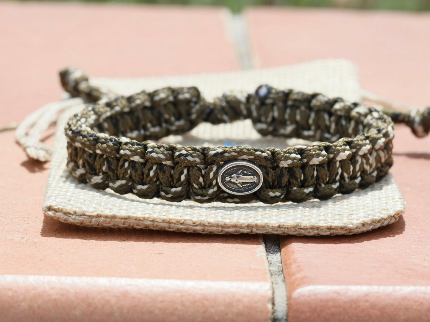 Pulsera Medalla Milagrosa | pulsera de paracord | pulsera guerrera para hombre | pulsera táctica | Medalla Milagrosa para hombre plata de ley 925