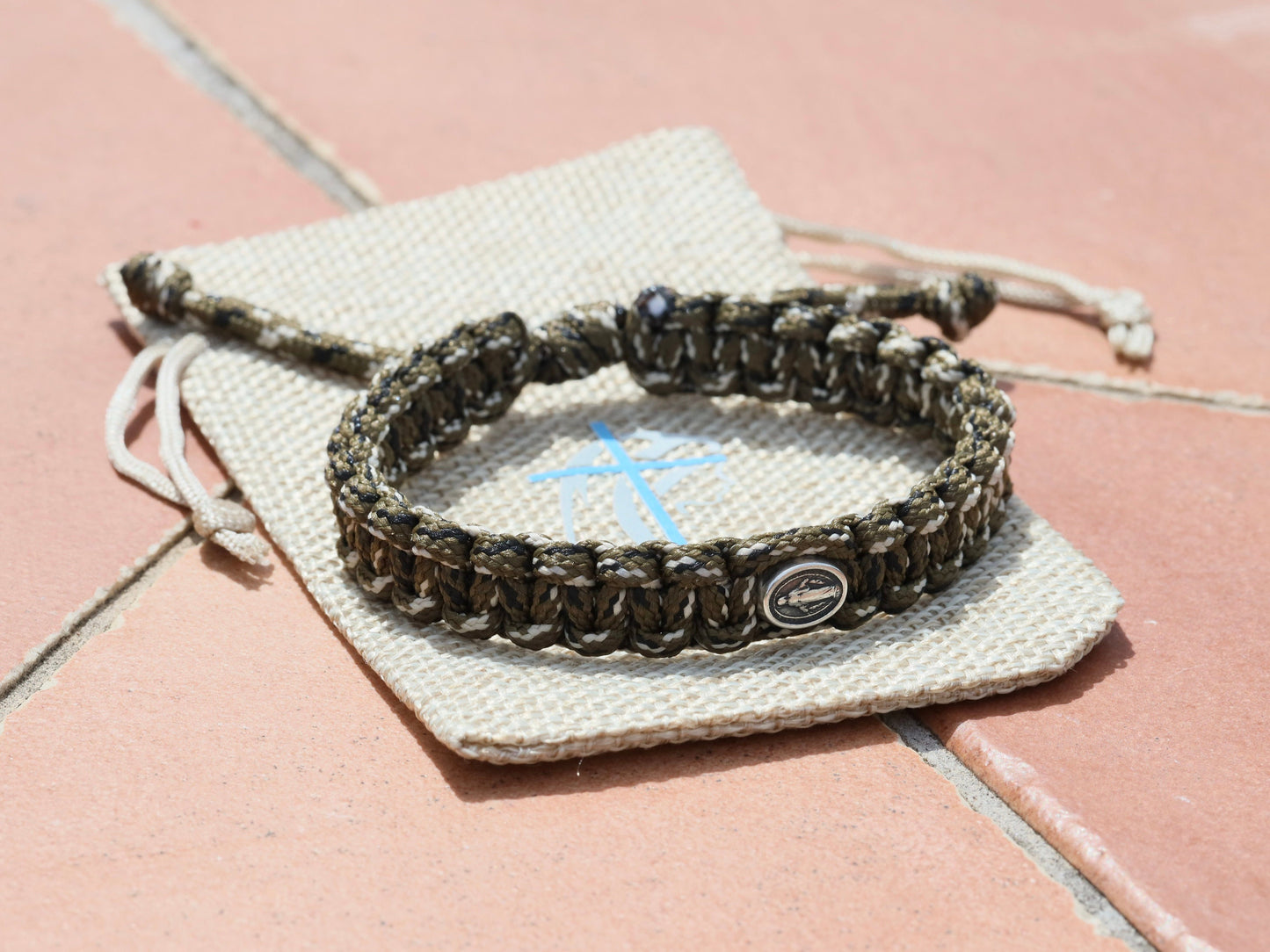 Pulsera Medalla Milagrosa | pulsera de paracord | pulsera guerrera para hombre | pulsera táctica | Medalla Milagrosa para hombre plata de ley 925