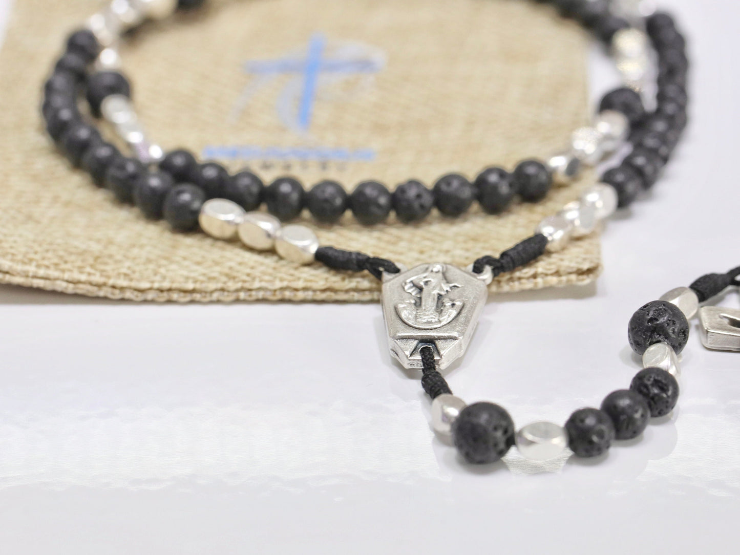 Rosario de Medjugorje con tierra, Rosario de la Colina de las Apariciones, Regalo para el hombre, rosario de piedra de lava, rosario de reliquias, rosario de cuentas volcánicas, rosario más varonil