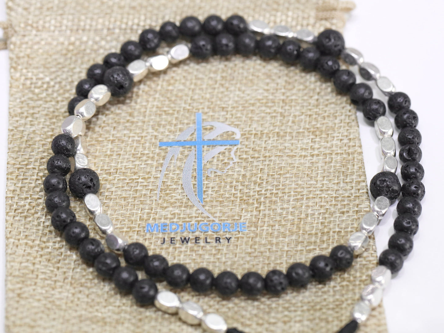 Rosario de Medjugorje con tierra, Rosario de la Colina de las Apariciones, Regalo para el hombre, rosario de piedra de lava, rosario de reliquias, rosario de cuentas volcánicas, rosario más varonil