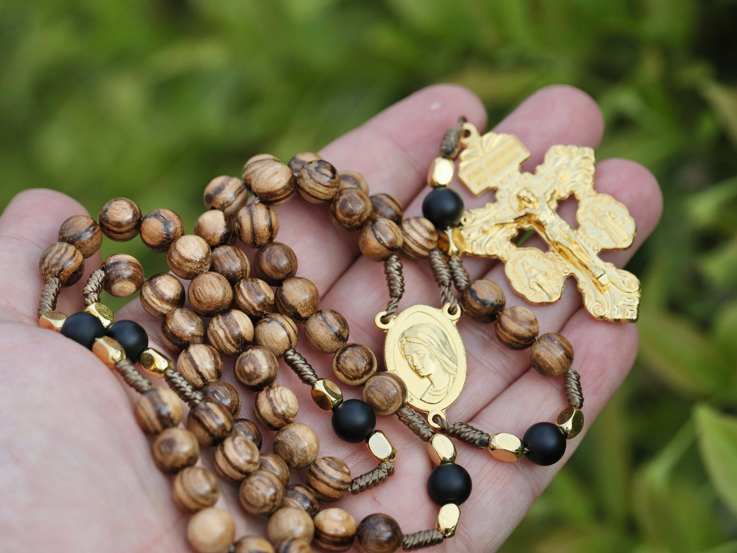 Rosario crucifijo perdón, rosario de madera, rosario de Medjugorje, rosario chapado en oro. Rosario de San Benito y Medalla Milagrosa, rosario Reina de la Paz