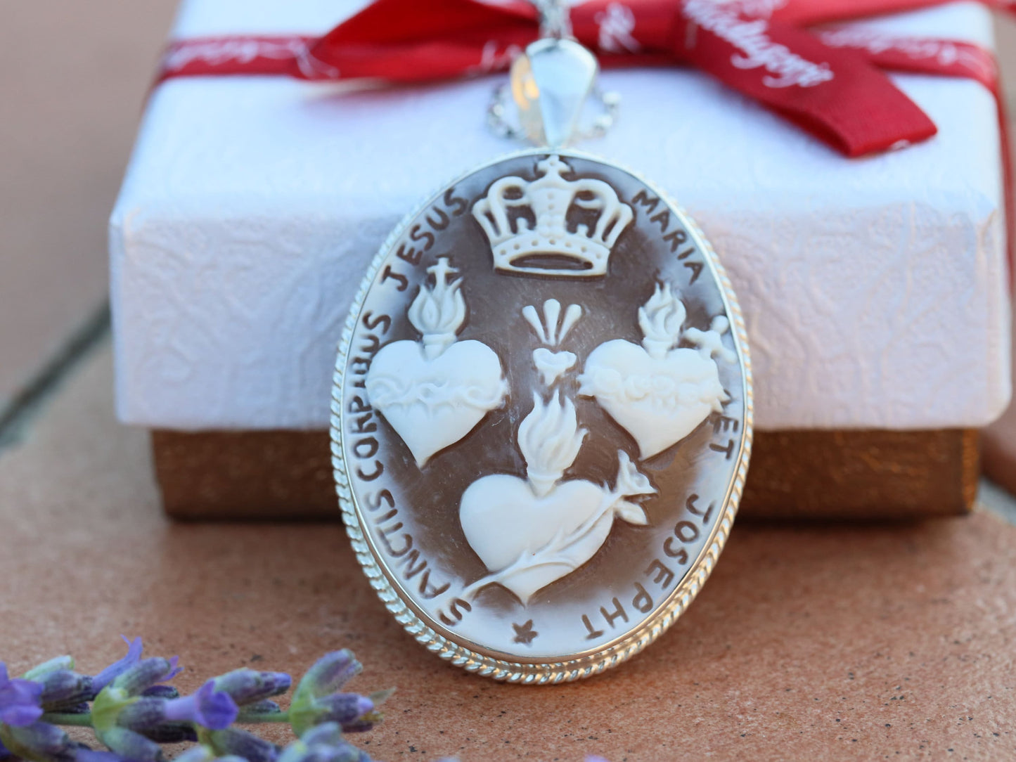 Medalla Sagrado Corazón, medalla Inmaculado Corazón, Castísimo Corazón de San José, medalla cameo, plata de ley 925, medalla católica, 3 sagrados corazones
