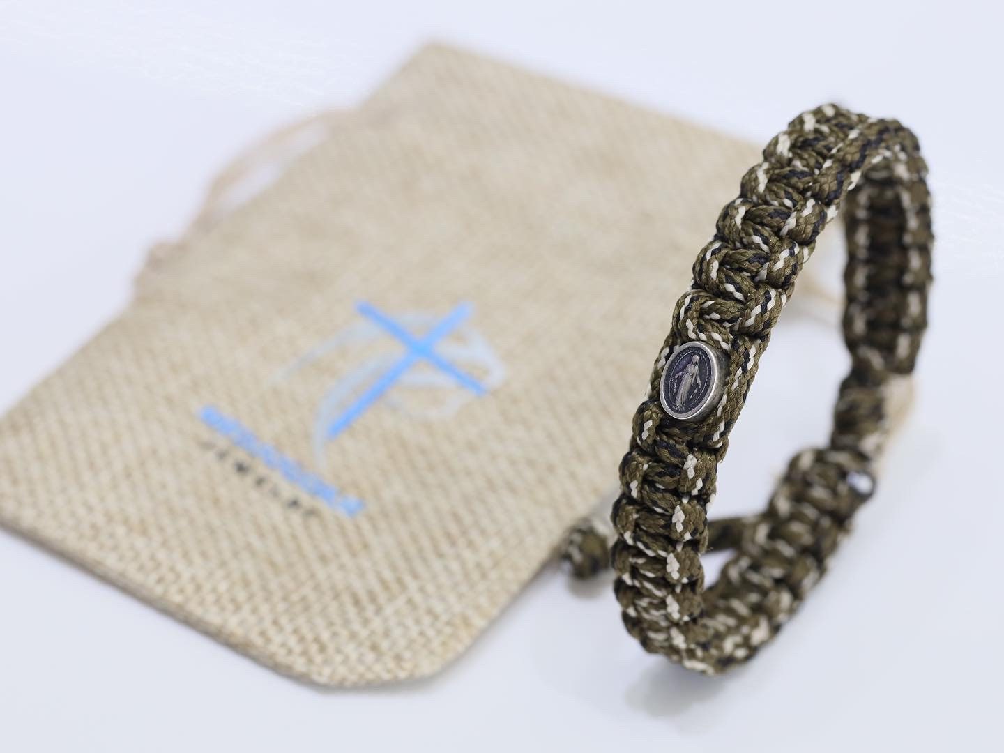 Pulsera Medalla Milagrosa | pulsera de paracord | pulsera guerrera para hombre | pulsera táctica | Medalla Milagrosa para hombre plata de ley 925