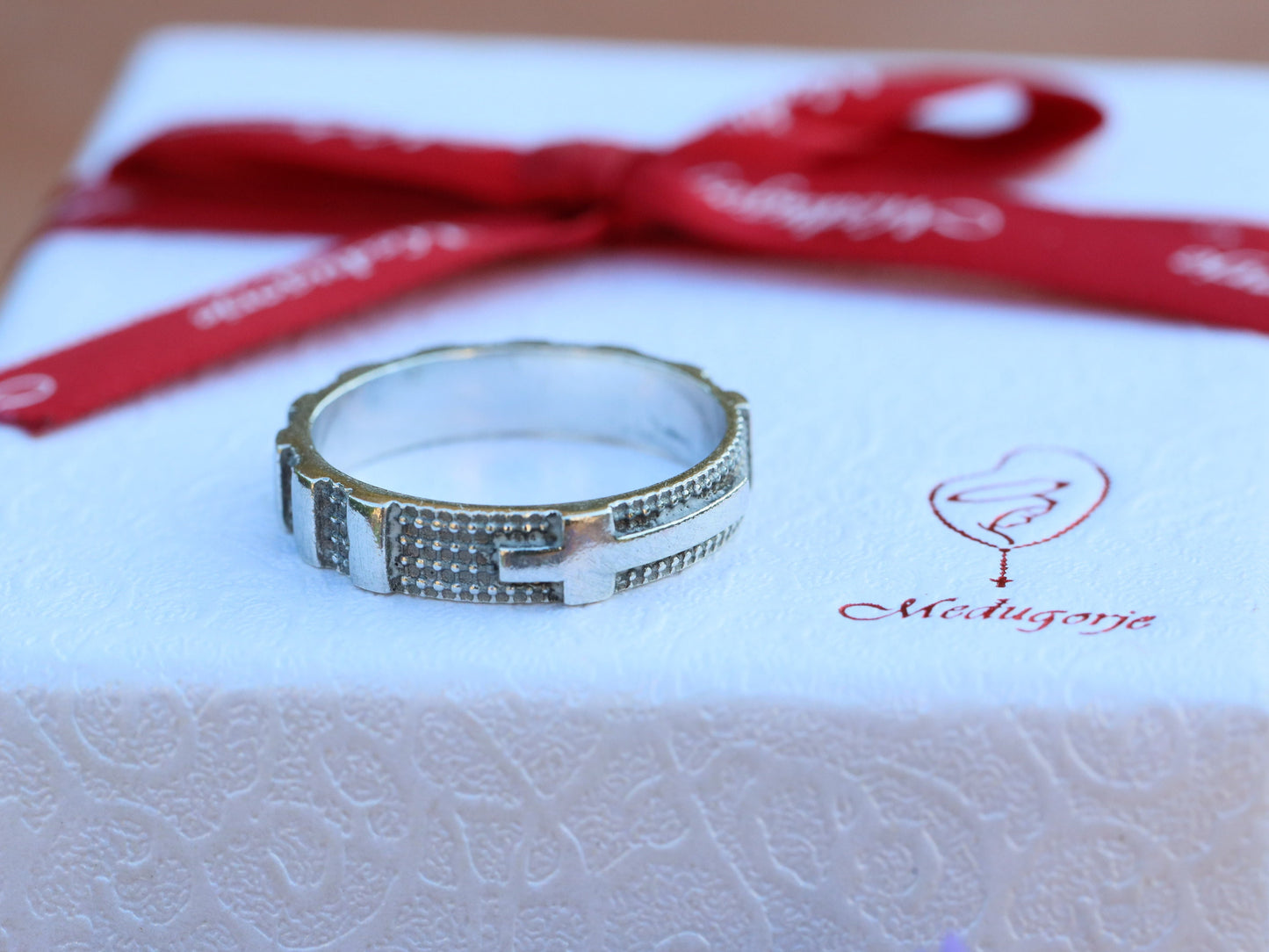 Rosary ring, sterling silver 925 rosary, ring for man, vintage rosary ring, gift for husband, cross ring, catholic prayer beads