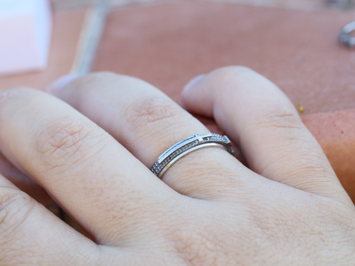 Anillo rosario, anillo plata de ley 925, anillo cruz, rosario unisex, anillo rosario plata vintage, anillo rosario oxidado, anillo rosario giratorio