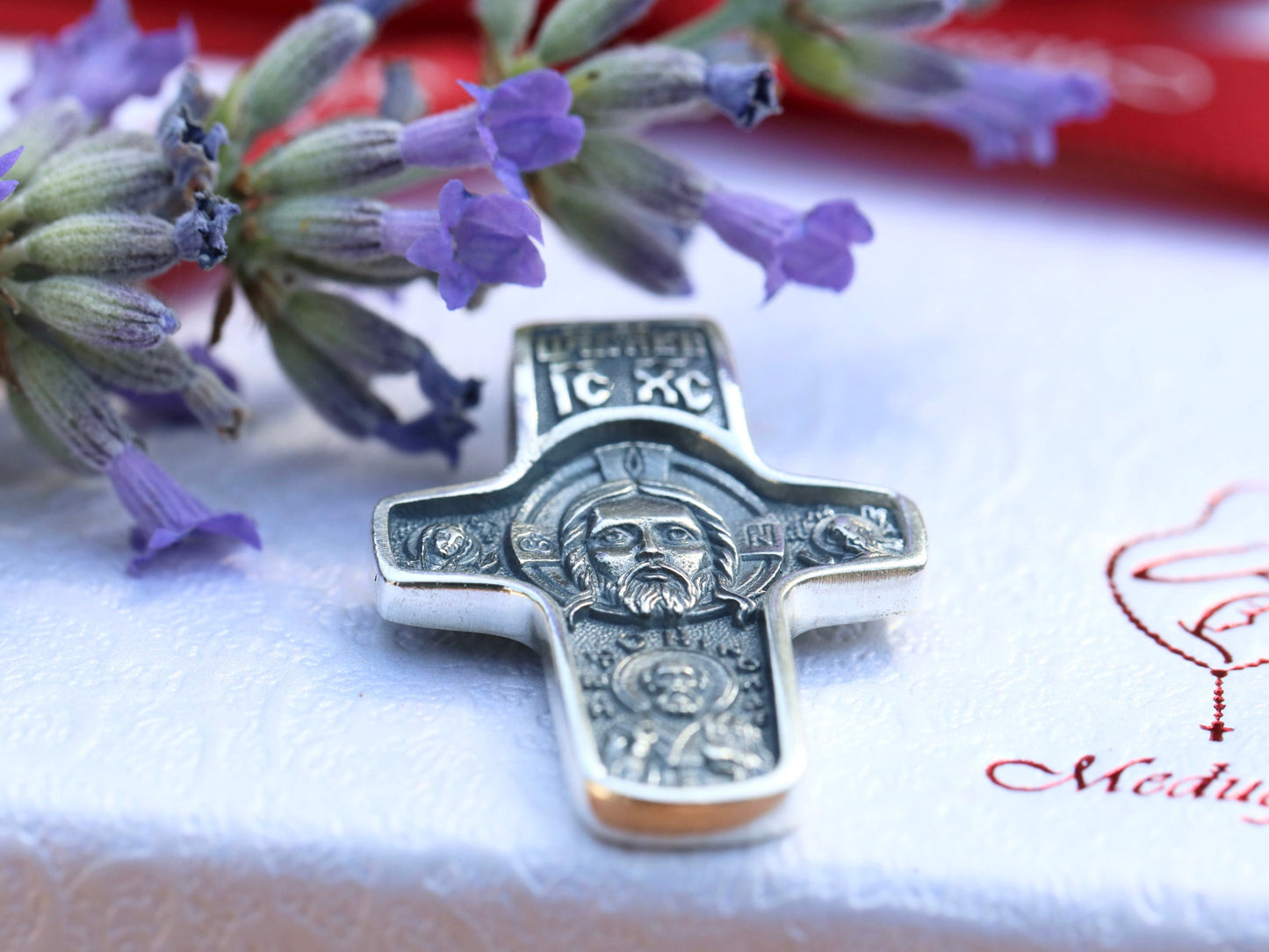 Cruz de la Santísima Faz, cruz de plata de ley para hombre, cruz bizantina, cruz no creada con mano humana, Juan Bautista, San Nicolás, Pokrov