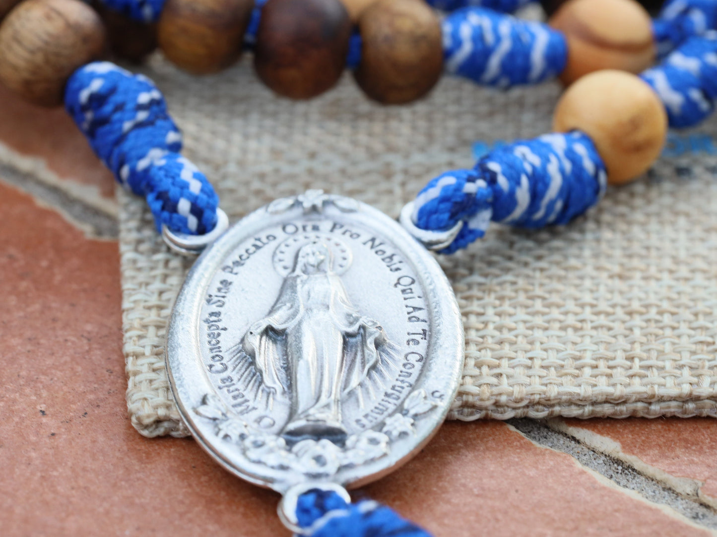St Joseph rosary, St Joseph chaplet, paracord rosary, Wooden rosary, protector of Holy Family, gift for husband, catholic devotional rosary