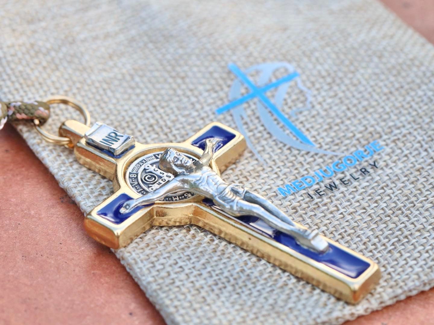 Rosario Paracord San Benito, rosario de madera, rosario táctico, Medalla Milagrosa, San Miguel, Espíritu Santo, medalla Escapulario, rosario para hombre