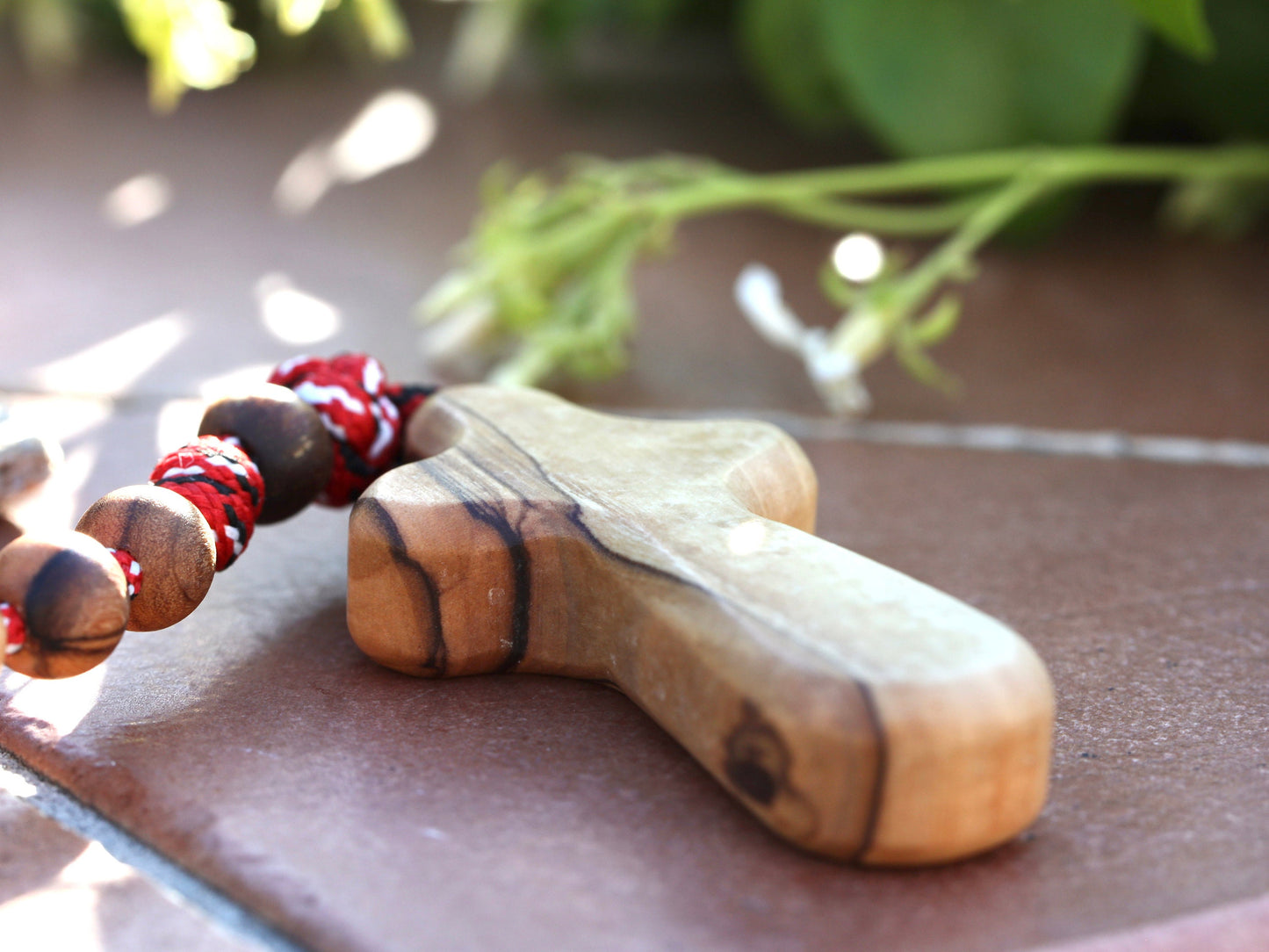 Wooden rosary, paracord rosary, tactical rosary, Holy Spirit, Queen of Peace, Saint Benedict, olive wood comfort cross, meditation rosary